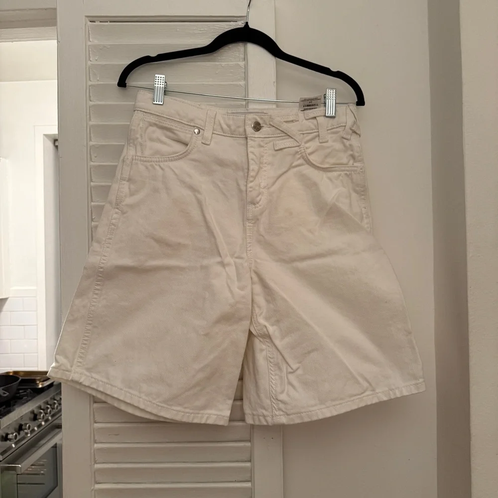 Staud Wrangler Long Denim Shorts